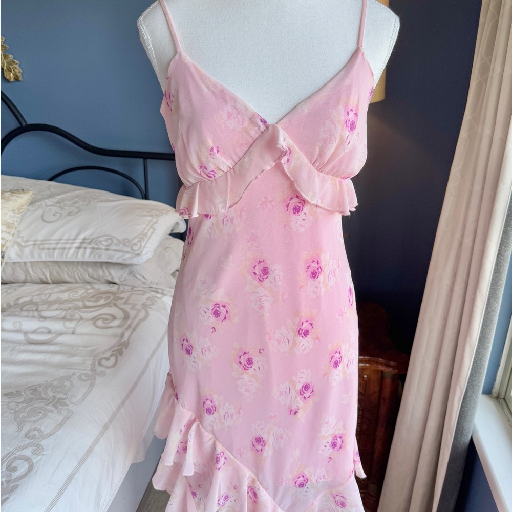 Pink Floral Ruffle Dress - Picture 5 of 15